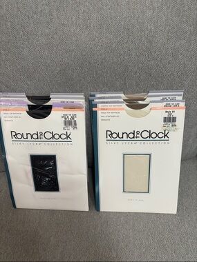 New lot of 8 Round the Clock Sandal toe  panty hose size A